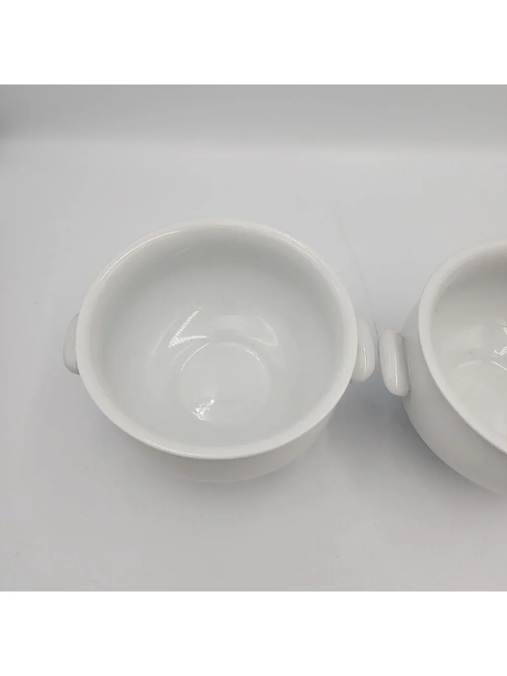 2-Pottery Barn Great White Soup Bowl Porcelain Double Handles Footed Tureen